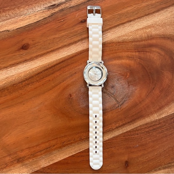 White Quartz Watch with Crystal Bezel main image 4